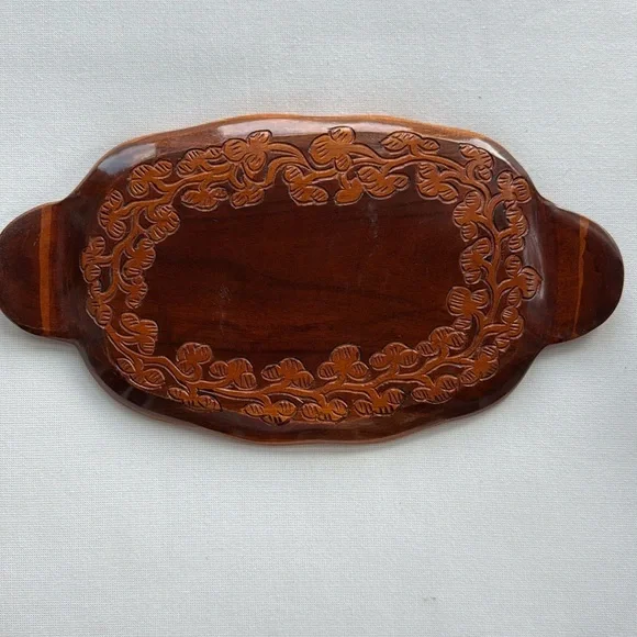 Carved Wooden Serving Tray - Picture 2 of 2